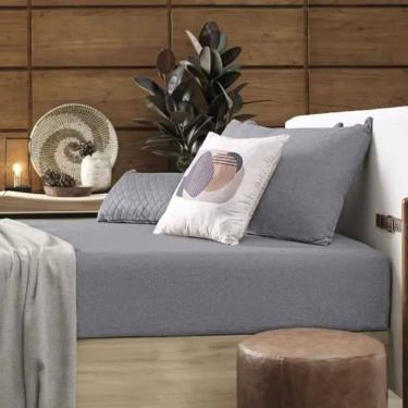 Imagem de Lençol De Pelinho Com Elástico Plush Inove Casal 138x188x30cm - Ardósia