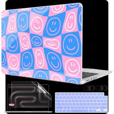 Imagem de MEEgoodo Capa para M4 MacBook Pro 14 polegadas 2024 2023 2021 A3112/A3401/A3185/A2918/A2992/A2779/A2442 M3 M2 M1 Pro/Max, capa rígida para laptop compatível com MacBook Pro de 14 polegadas, rostos