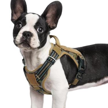 Imagem de rabbitgoo Peitoral para cães tamanho pequeno, sem puxão, colete tático para cães de serviço com molle e alça de controle, peitoral militar ajustável e reflexivo para facilitar a caminhada e