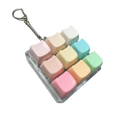 Imagem de menolana Brinquedo Fidget com Teclado, Brinquedo Clicker com Teclado Leve, Presentes para Adultos, Cubo, Teclados Mecânicos, Chaveiro com 9 Botões de Tecla, Urso Arco-Íris
