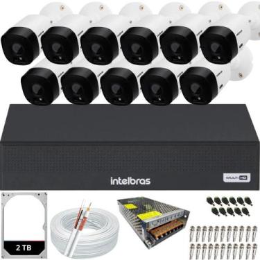 Imagem de Kit 11 Câmeras Intelbras Multi Hd 1120b Dvr 16 Canais Hd 2TB