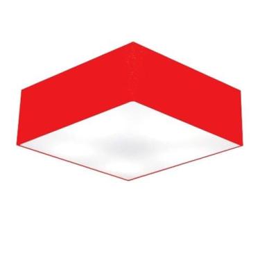 Imagem de Plafon Quadrado Vivare Md-3002 Cúpula em Tecido 50x50x15cm - Bivolt Va