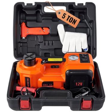Imagem de Macaco Elétrico Automotivo até 5 Toneladas com Bomba Inflável e Luz LED, 12V VEVOR