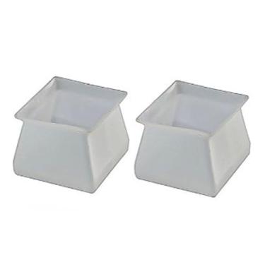 Imagem de 24 Peças Protetor Silicone Cadeira Mesa Quadrado Pé Redondo Proteger o Piso(Branco (Quadrado))