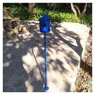 Imagem de Cinzeiro vertical ao ar livre, coluna de fumo de pé, decoração de jardim de época, cubos para traças de cigarros em locais públicos (cor: Azul, tamanho: 15 x 130 cm)
