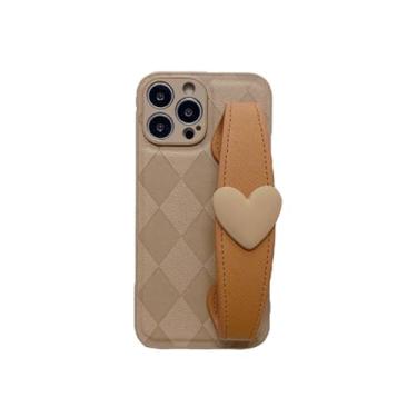 Imagem de Pulseira xadrez cáqui com alça crossbody capa de telefone com corrente para iPhone 15 14 13 12 Pro Max 11 14promax 8Plus 13promax Capa, pulseira, para iPhone 7plus