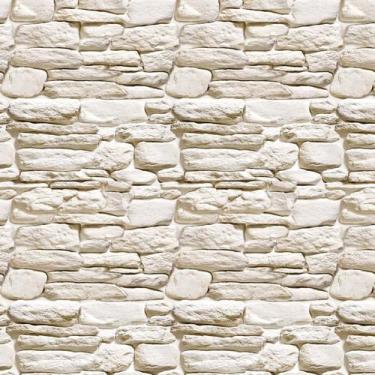 Imagem de Papel Parede Pedras Tijolos Areia Clara Adesivo Sala Quarto - LRP