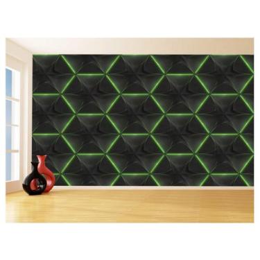 Imagem de Papel De Parede 3D Colméia Moderno Gamer Verde 3,5M Txt85 - Você Decor