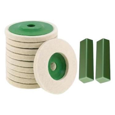 Imagem de Bothyi 12 Discos de Polimento Redondos de Feltro de Lã - Peças de Reposição Premium - Acessório para Polimento - Roda de Polimento para Esmerilhadeira Angula