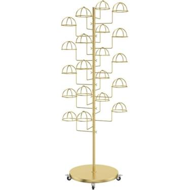 Imagem de Organizador moderno de metal para chapéus, suporte resistente para Fedora, cowboy e chapéus de aba completa – Suporte de árvore fácil de montar para armazenamento em casa e escritório