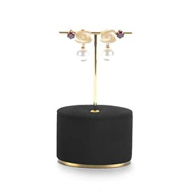 Imagem de Suporte de joias, brincos de veludo, expositor, suporte de exibição de bancada, organizador de joias para colares, pulseira, brincos, anel, exibição de joias pretas (cor: C)
