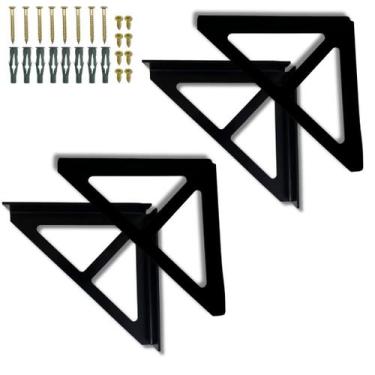 Imagem de 4 Suportes Mão Francesa Tipo Triângulo Para Prateleira Fixo De Parede 