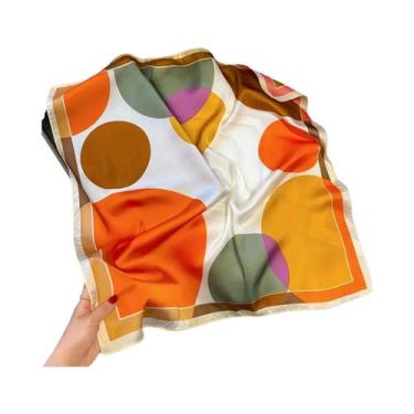 Imagem de Lenço De Seda Com Estampa De Leopardo 70X70cm Para Mulheres, Xale Quad