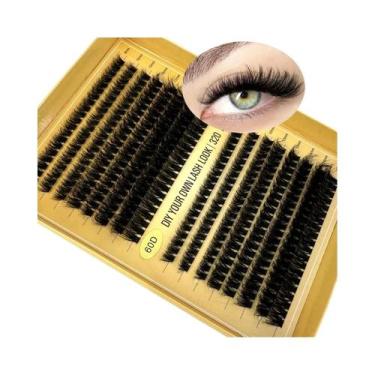 Imagem de Cílios Postiços Em Tufos Fluffy 60D 80D 100D 8-16mm 320 Para Aplicação