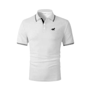 Imagem de Camisa Polo Casual De Verão Masculina De Manga Curta Em Poliéster Com 