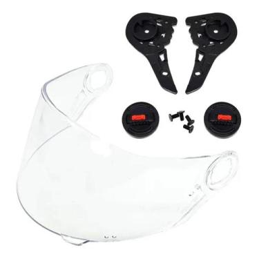 Imagem de Viseira Capacete Fw3 Gt Cristal Proteção Uv Kit Reparo Botão - Polivis
