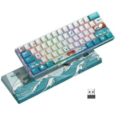 Imagem de Teclado mecânico HITIME XVX M61 60% sem fio RGB retroiluminado