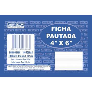 Imagem de Ficha pautada 4x6 100 folhas São Domingos