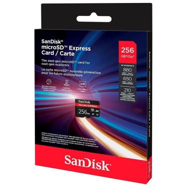 Imagem de Cartão de Memória Micro SD Sandisk Express A1 U3 5.3K UHD 256GB - SDSQXFN-256G-GN4NN