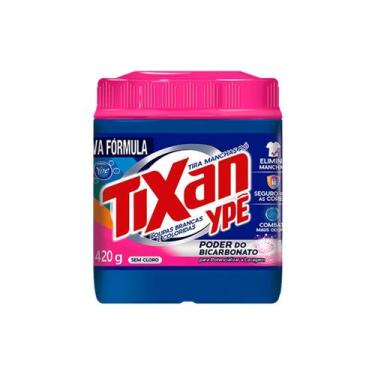 Imagem de Tira Manchas Pó Tixan Ypê 420g O2 Oxigênio Ativo Roupas Brancas Colori