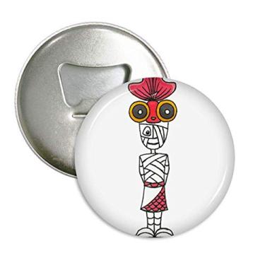 Imagem de Emblema multifuncional com ímã de geladeira e chapéu de peixe dourado Egito múmia Hórus