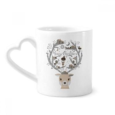 Imagem de Caneca de presente de casa de Natal Cervo Father Caneca de café Cerâmica Copos Copo de Coração de Vidro
