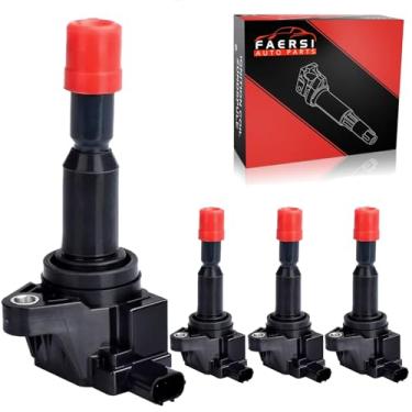 Imagem de FAERSI Pacote de 4 bobinas de ignição de substituição para Honda Fit 1.5L L4 2007 2008, OE# UF581, C1578, UF-581
