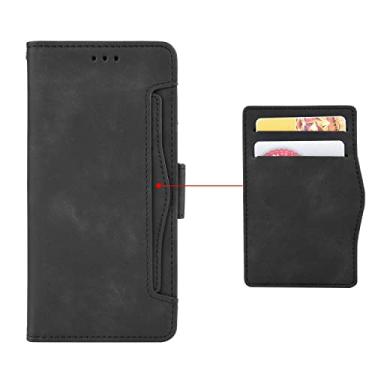 Imagem de Capa com compartimento para cartão para Blackview A70 2021 capa flip com suporte para Blackview A70 2021 capa de telefone magnética retrô carteira de telefone com compartimentos para cartão