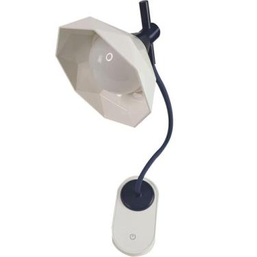 Imagem de Luminaria de Mesa Com Garra Flexivel Diamante Touch Presilha Led 3 Cor