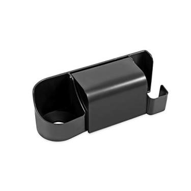 Imagem de Camco Pop-A-Escova de dentes com suporte de cola e fio dental, preta – O organizador perfeito para banheiro – Possui uma capa de escova de dentes e fita dupla face para montagem permanente (57209)