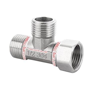 Imagem de Beduan Desviador de 3 vias de aço inoxidável de 1/2" G, conector flexível de tampa móvel para válvula angular, bidê, pulverizador, braço de chuveiro