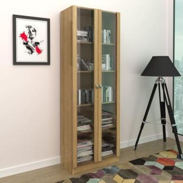 Imagem de Estante de Livros com 2 Portas de Vidro Office ME4115 Amêndoa - Tecno 