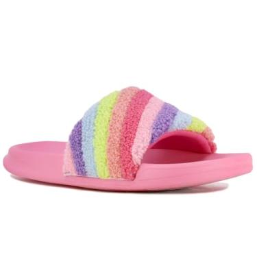 Imagem de Nautica Kids Girls Slip-On Sandal Athletic Furry Rug Slide Youth Big Kid Little Kid-Perch Youth-Pastel Rainbow Size-2