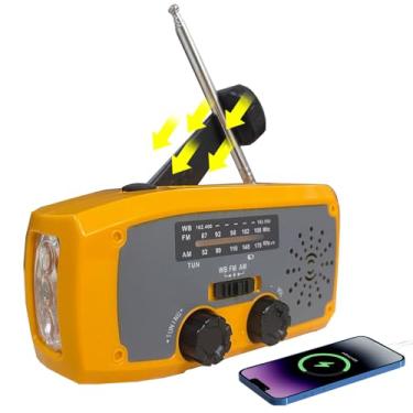 Imagem de GcSige Rádio de alerta meteorológico NOAA de emergência – Rádio portátil de ondas curtas AM/FM com bateria de 5000 mAh, carregador solar/manivela, lanterna de LED, carregador USB e alarme SOS para