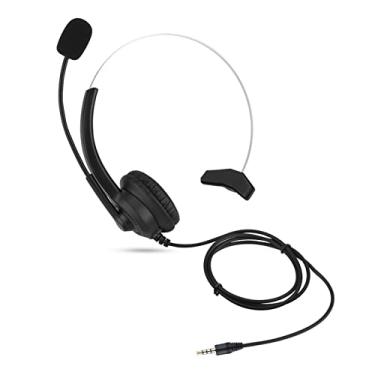 Imagem de Eboxer Fone de ouvido montado à mão sem cabeça, fone de ouvido para computador com cancelamento de ruído de microfone, fone de ouvido de telefone leve para Skype, webinar, celular, call center (plugue de 3,5 mm)