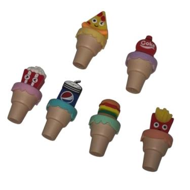 Imagem de MARCA TEXTO KIT COM 6 UNIDADES FAST FOOD PAPELARIA FOFA