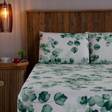 Imagem de Jogo Lençol Casal Padrão 400 Fios 3 Pecas Estampado Jasmili - Shopping