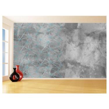 Imagem de Papel De Parede Concreto Linhas Azul Turquesa 3,5M Kkt315 - Você Decor