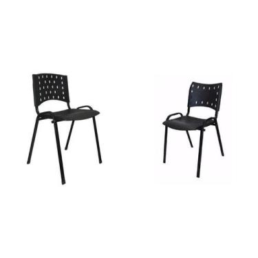 Imagem de Kit de 2 Cadeiras Fixas em Metal Empilhável - Lafatelli