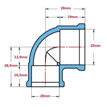 Imagem de Conjunto 5 Joelho 90 Redução 25x20mm Krona 433