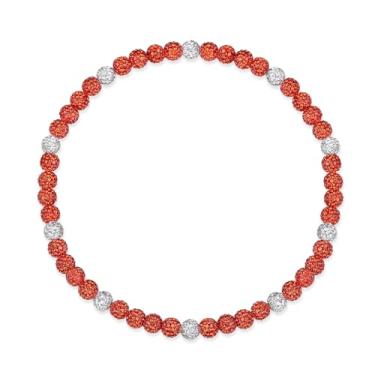 Imagem de NUKAYAI Colar de beisebol masculino com contas brilhantes de 40,6 cm/45,7 cm/50,8 cm, acessórios de beisebol de discoball inspirados em strass, colares de gotejamento para jogadores amantes de times e