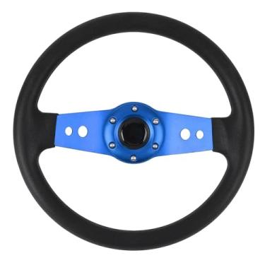 Imagem de Generic Volta de Direção de Carro, PU Aprimorou o Volante de Corrida de Instalação Fácil para o Veículo (Azul)