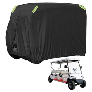Imagem de XhuangTech Capa para carrinho de golfe para 6 passageiros, Oxford 210D, impermeável, à prova de vento, à prova de sol, capa universal para E-ZGO/C-lub Carro/Y-amaha carrinhos de golfe com tiras