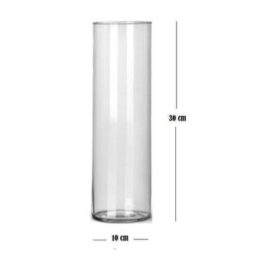 Imagem de Vaso Tubo de Vidro Cilíndrico Transparente para Decoração Arranjos Flo
