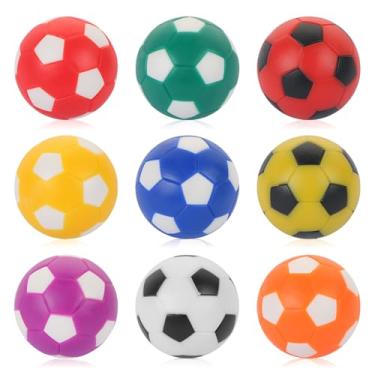 Imagem de TOSAMZOO Pacote com 9 bolas de matraquilho, bolas de futebol de mesa de 36 mm para substituição de acessórios de pebolim, presentes multicoloridos da Copa do Mundo (9 cores)