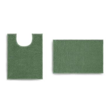 Imagem de Jogo De Tapete Banheiro Popcorn 2 Peças Antiderrapante Cactus - APPLE