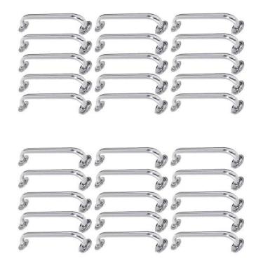 Imagem de Alça De Apoio Barra Inox 50cm Kit 30 Unidades Idoso Acessibilidade Cad