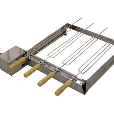 Imagem de Kit Giratório Baixo Churrasqueira em Inox 6 Espetos Bivolt - OUTRAS MA