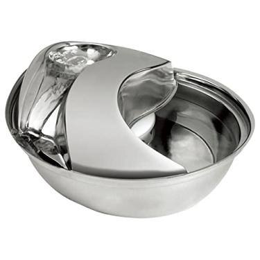 Imagem de Liusj JUnst Fonte de água para gatos de aço inoxidável, dispensador de água para cães, bebedouro para animais de estimação com filtros de substituição para gatos e cães, fonte automática para cães e
