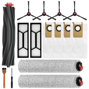 Imagem de Acessórios Omni S1 Pro, peças de reposição compatíveis com aspirador de pó robô Omni Eufy S1 Pro, 1 escova principal, 2 escovas rolantes, 2 filtros HEPA, 4 escovas laterais, 4 sacos de pó